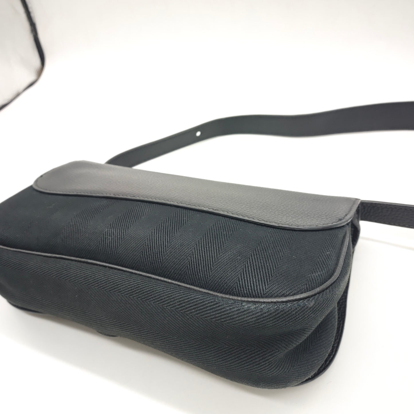 Hermès - Colorado Saddle Bag - Black canvas combined with Togo leather and suede - Black - (mini)