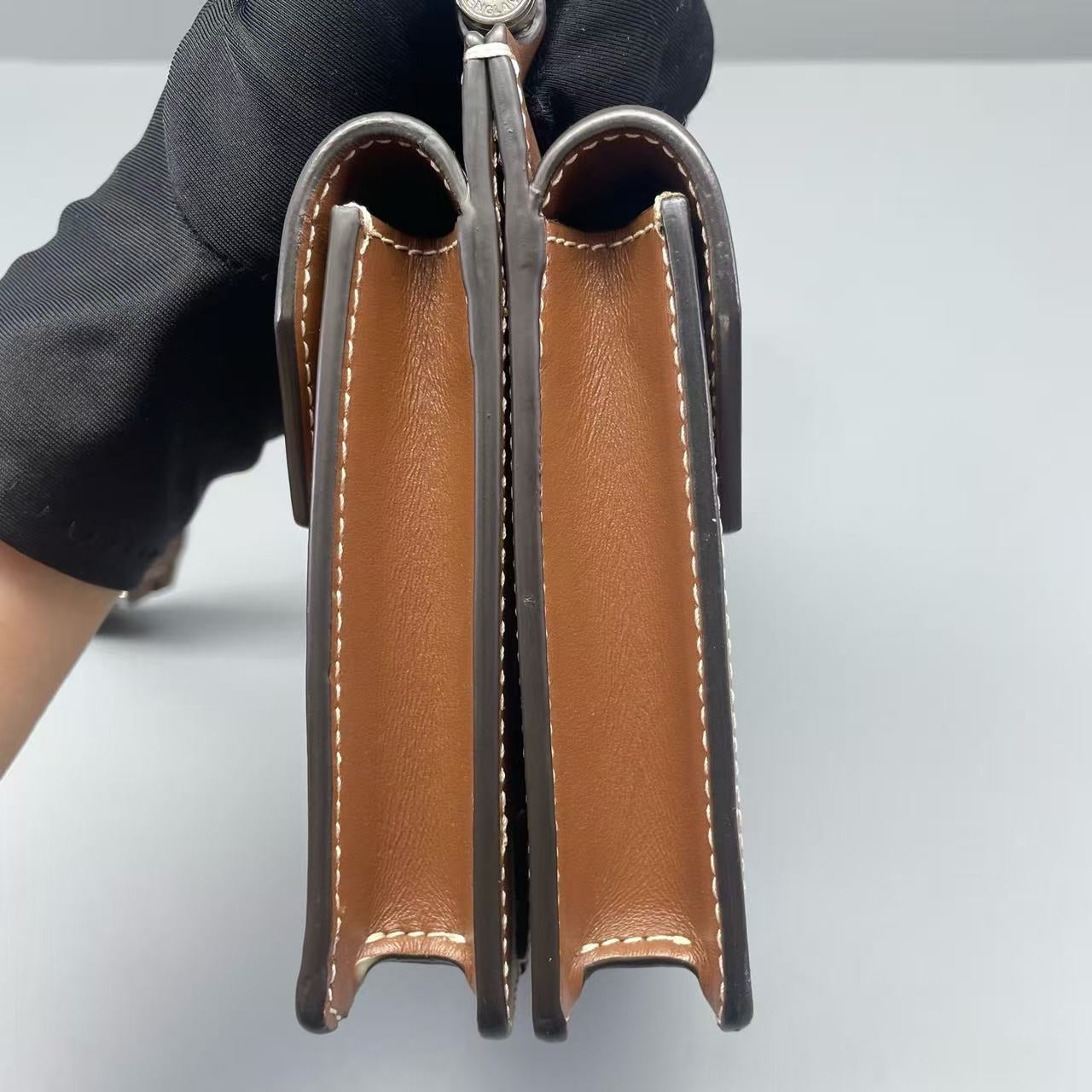 Burberry - Title mini messenger bag - Leather and Canvas - Brown and Beige - (mini)