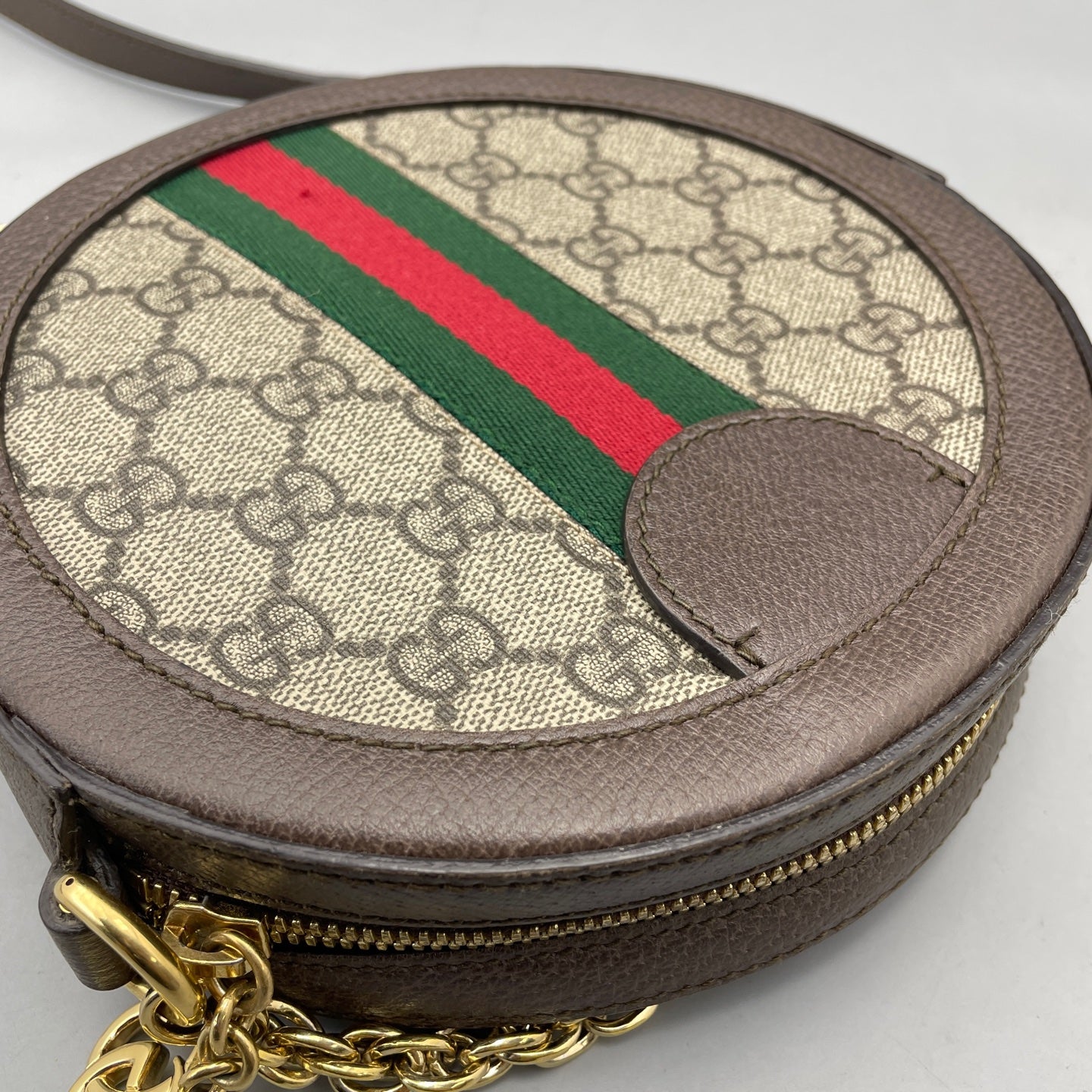 Gucci - Ophidia Mini Round Shoulder Bag - GG Supreme canvas and leather - Brown - (mini)