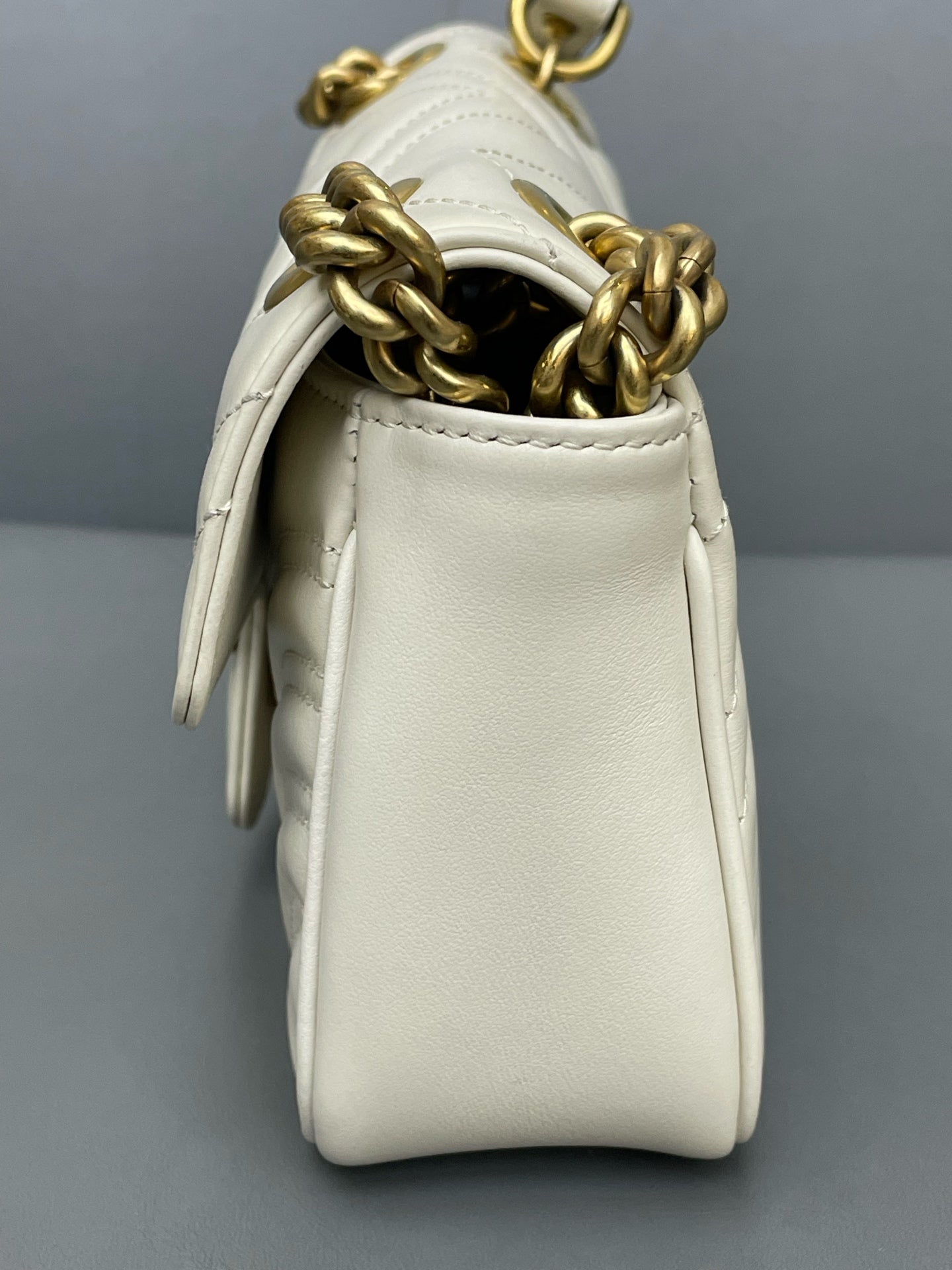 Gucci - GG Marmont Mini Matelassé Shoulder Bag - Leather - White - (small)
