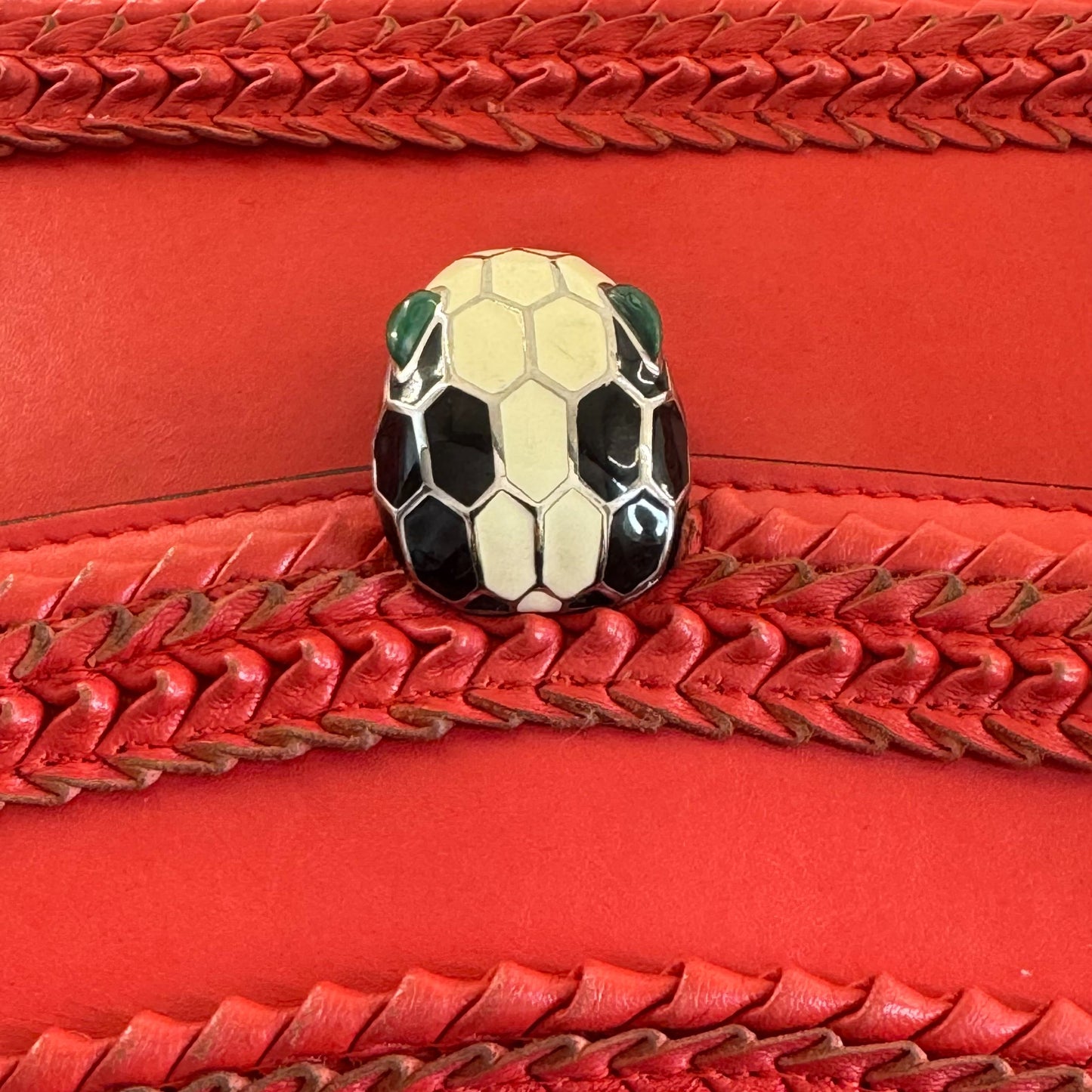 Bvlgari - Serpenti Forever Woven Chain Bag - Leather - Red - (medium)