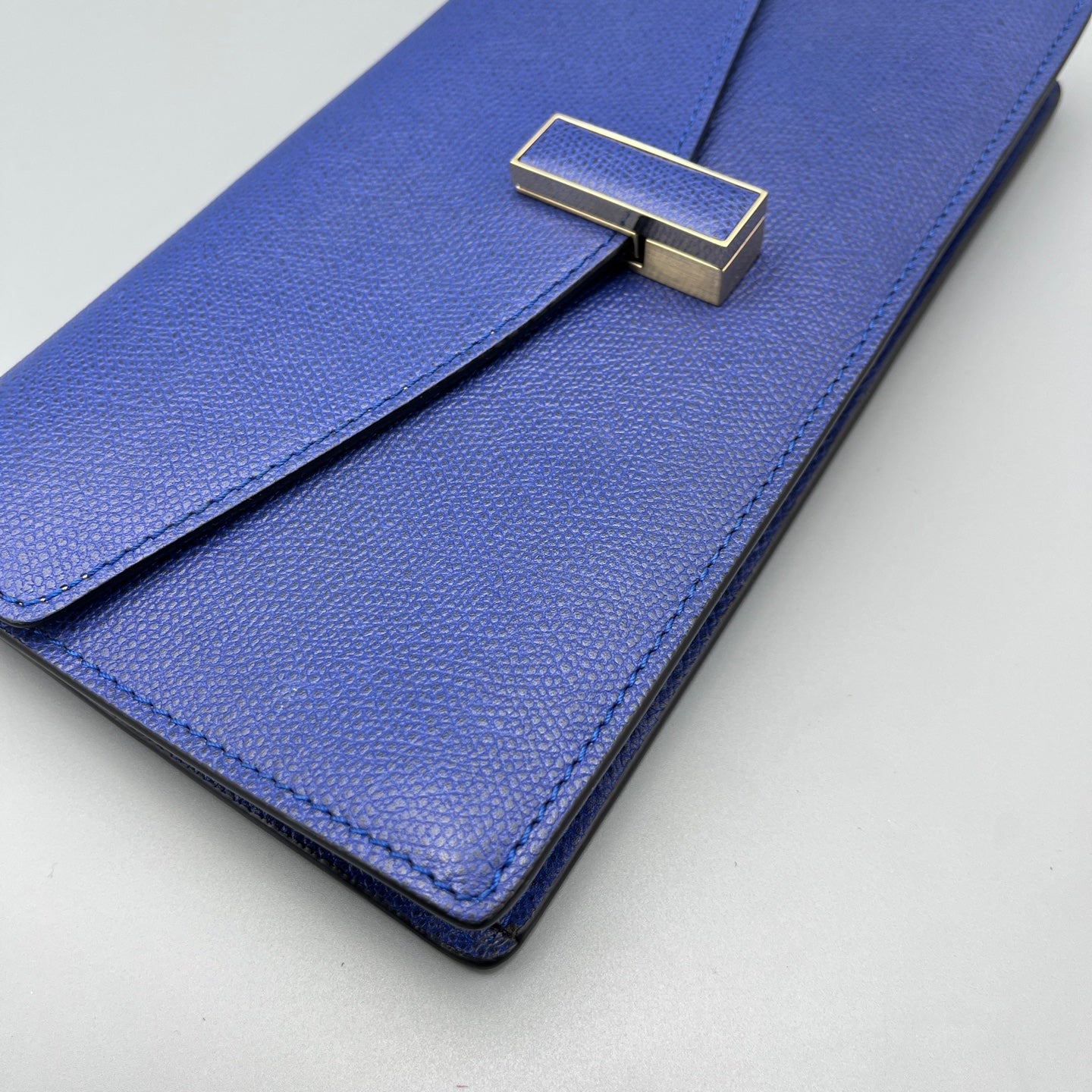 Valextra - Flap Shoulder Bag - Leather - Blue - (small)