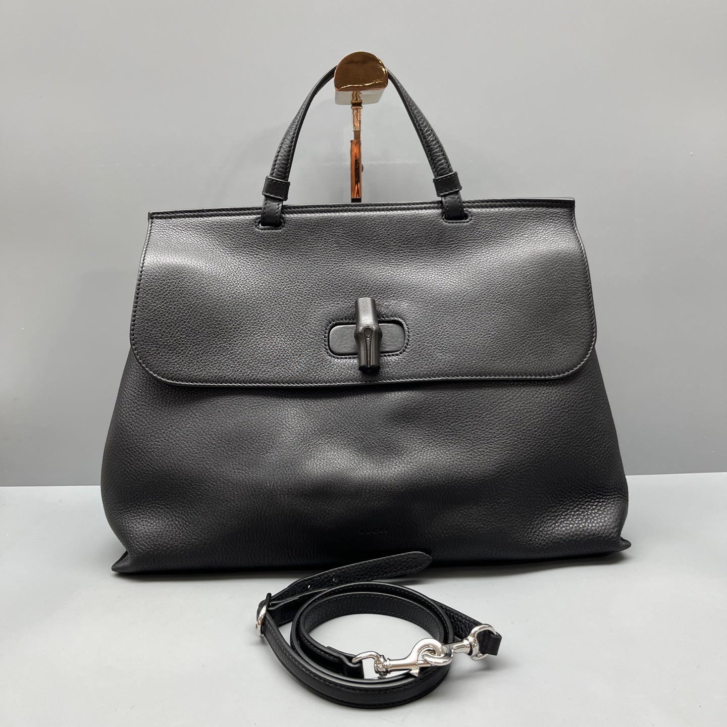 Gucci - Bamboo Shopper Tote - Grained leather - Black - (Large)