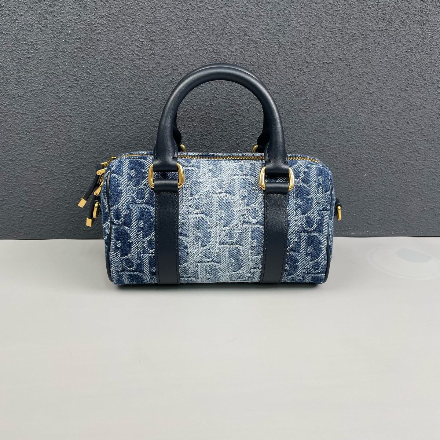 Dior - Groove Mini Boston Bag - Denim canvas with Dior Oblique jacquard and smooth leather trim - Blue - (mini)