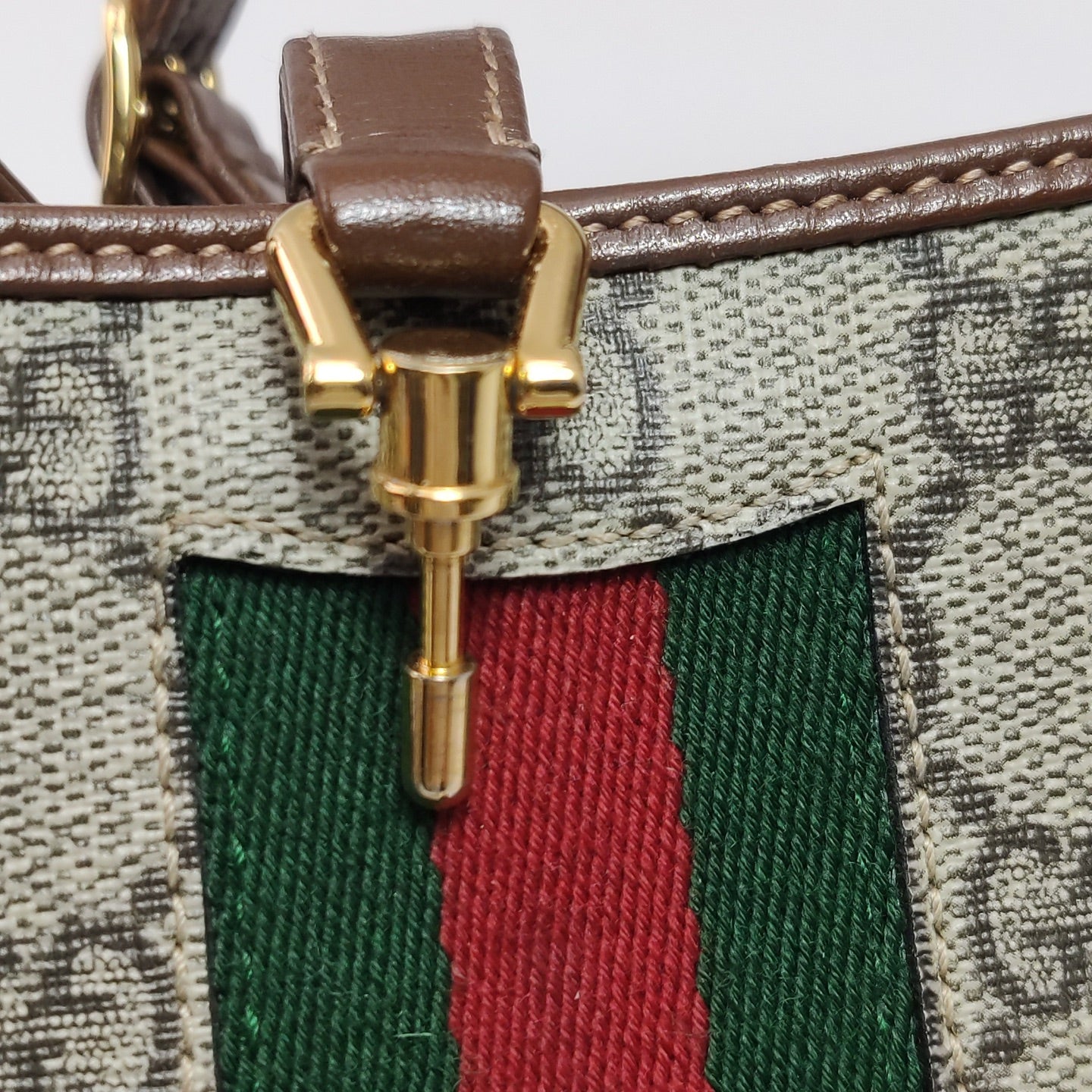 Gucci - Jackie 1961 Mini Bag - GG Supreme canvas with Leather trim - Beige and Brown - (mini)