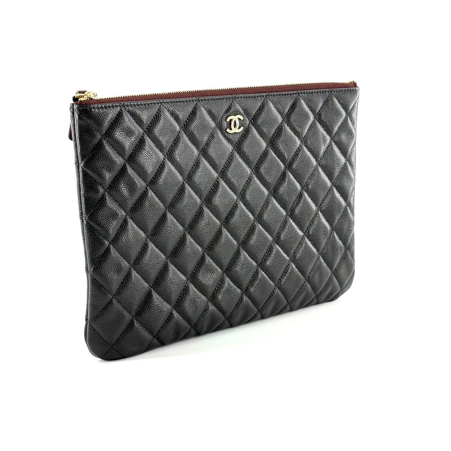 Chanel - Classic Quilted Clutch - Leather - Black - (Medium)