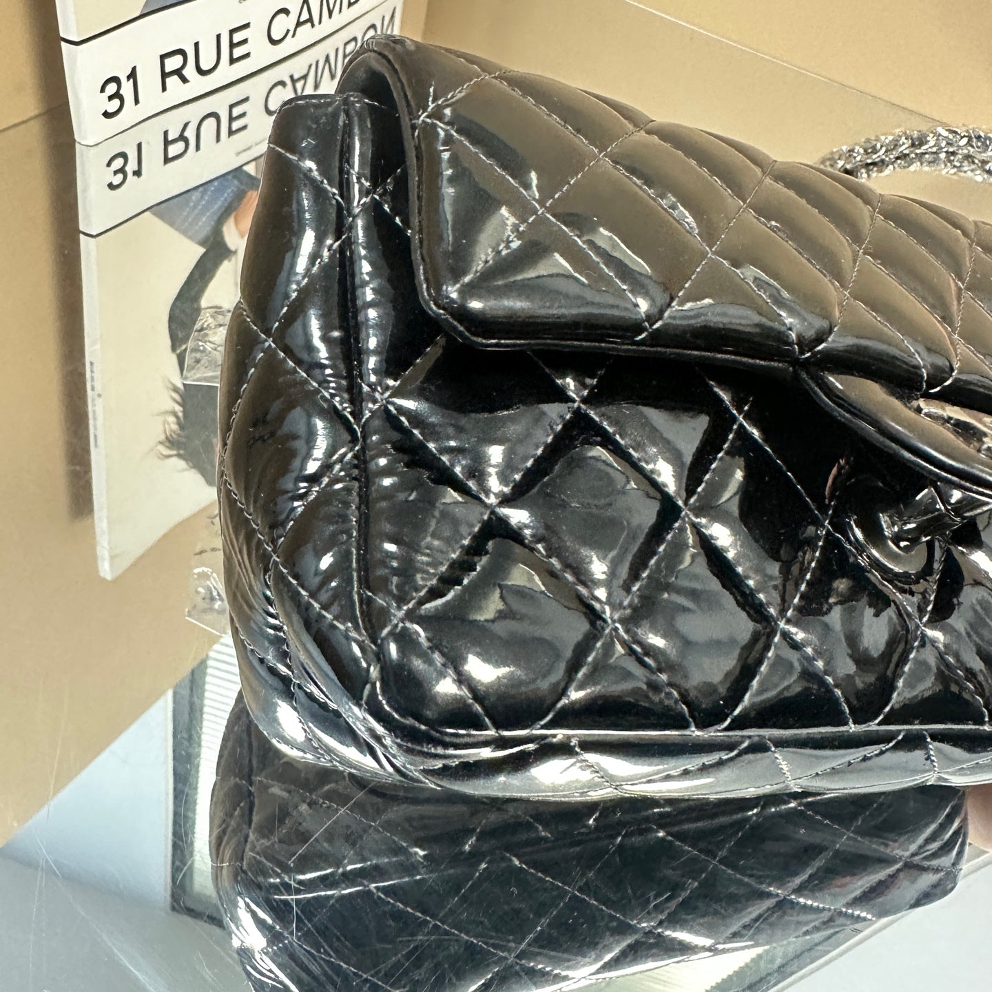 Chanel - Classic Flap Mini (Rectangular) - Patent leather - Black - (mini)