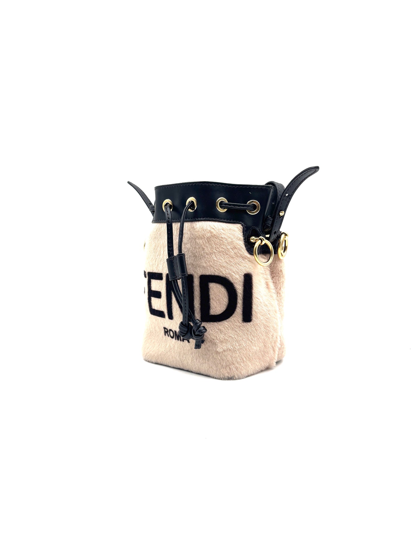 Fendi - Mon Tresor - Pony-style calfskin and Leather - Beige and Black - (mini)