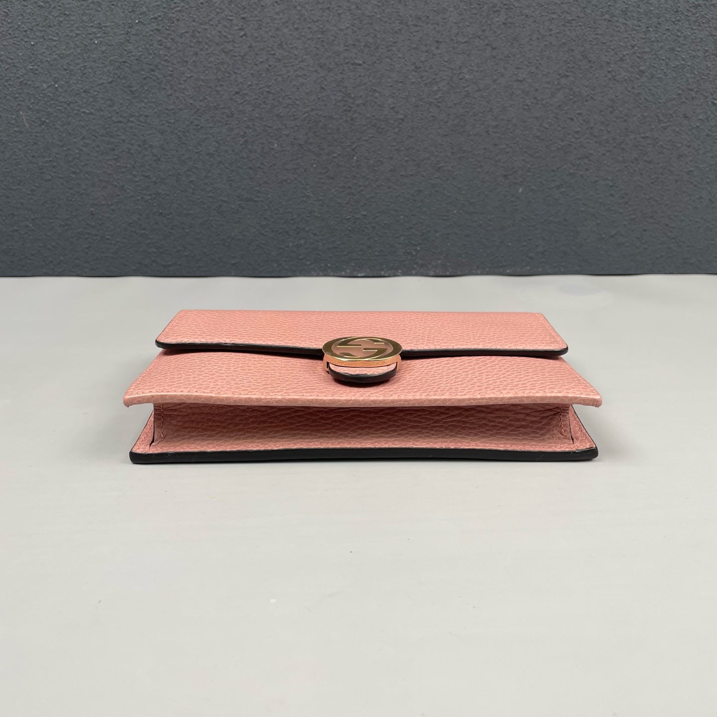 Gucci - Interlocking G Wallet on Chain - Grained leather - Pink - (Mini)
