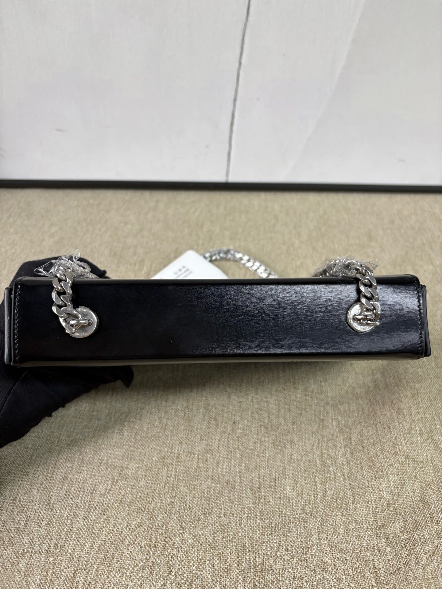 Celine - Triomphe Shoulder Bag - Leather - Black - (mini)