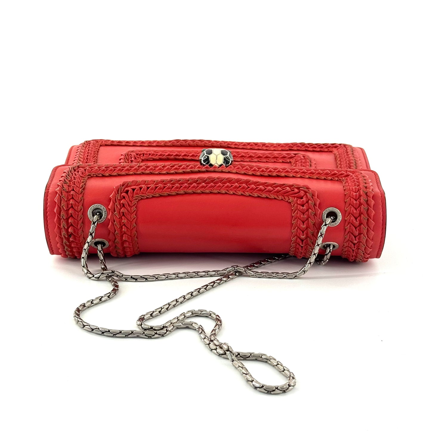 Bvlgari - Serpenti Forever Woven Chain Bag - Leather - Red - (medium)