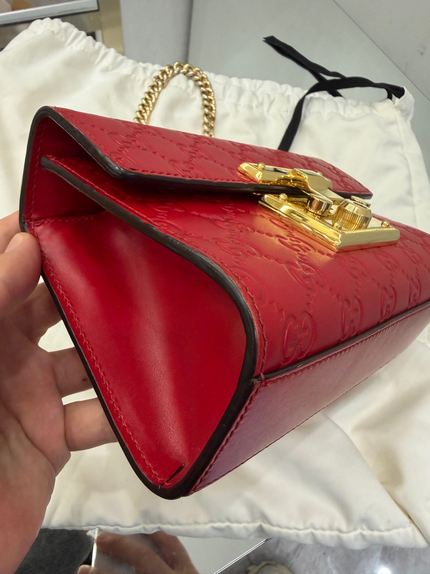 Gucci - Padlock - Guccissima embossed leather - Red - (small)