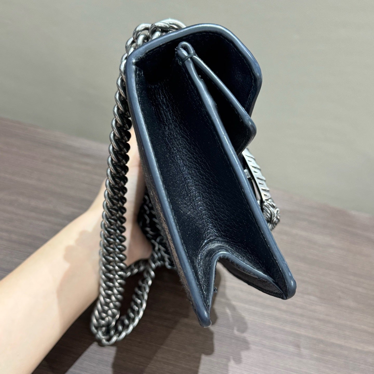Gucci - Dionysus - Black GG denim with black grained leather trim - Black - (Medium)