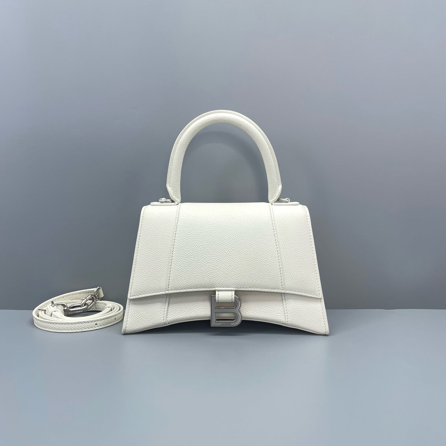 Balenciaga - Hourglass Small Bag - Grained leather - White - (mini)