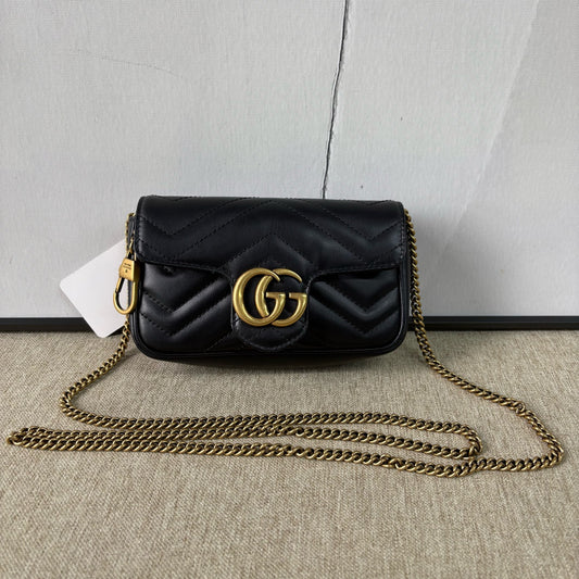 Gucci - GG Marmont Mini - Leather - Black - (mini)
