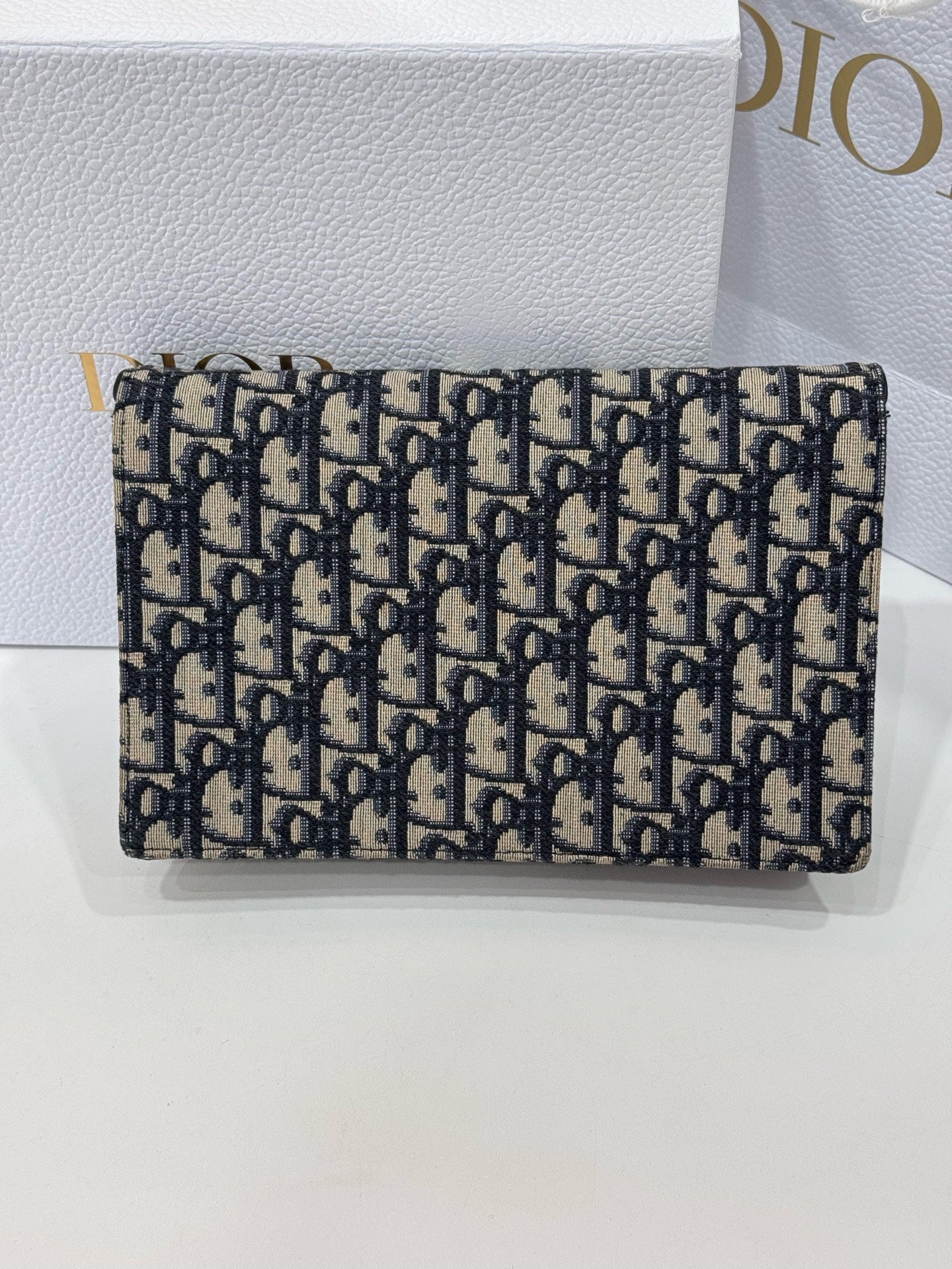 Dior - Saddle WOC (Wallet on Chain) - Dior Oblique jacquard canvas with leather trim - Beige - (mini)