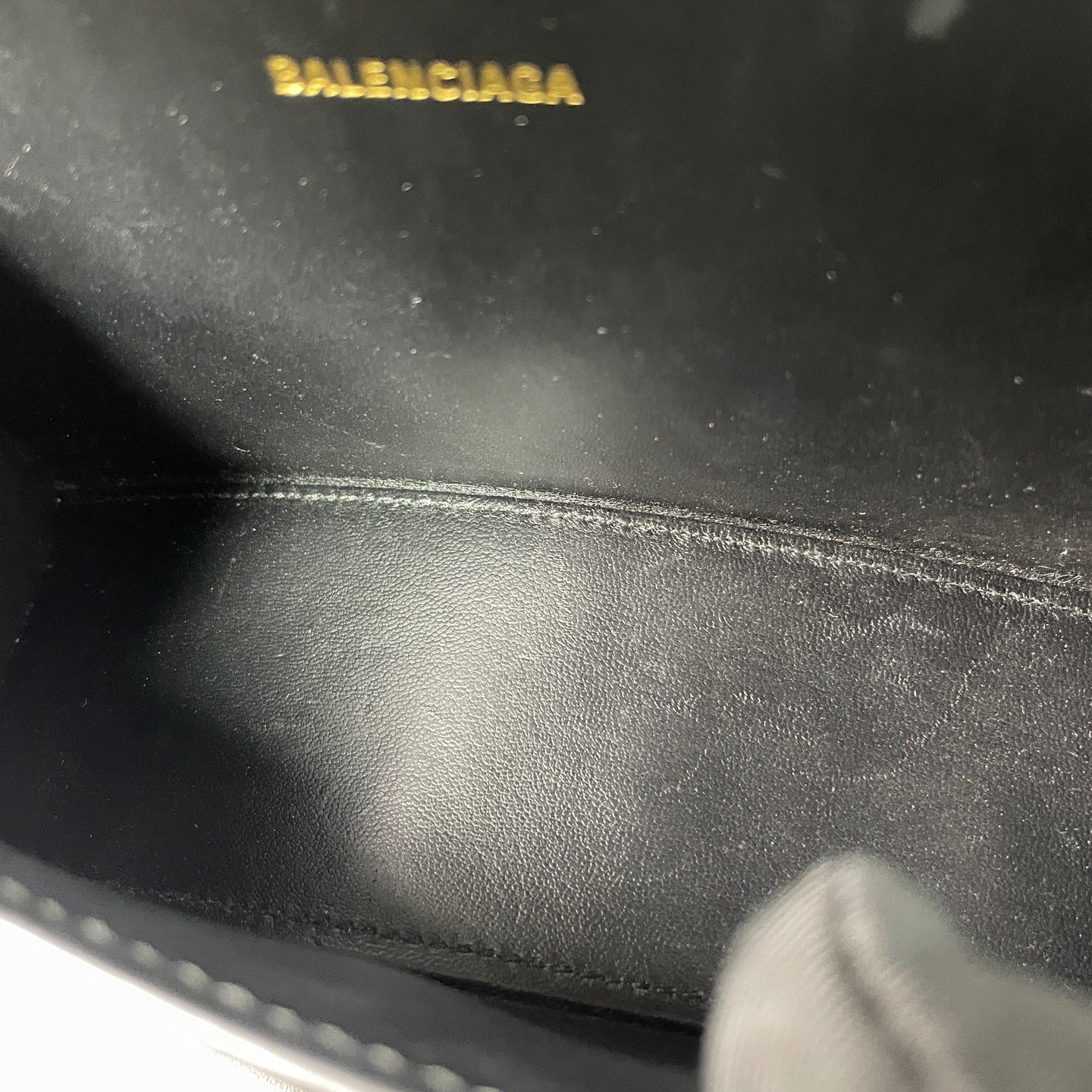 Balenciaga - Hourglass XS Bag - Calfskin leather with crocodile embossing - Black - (mini)