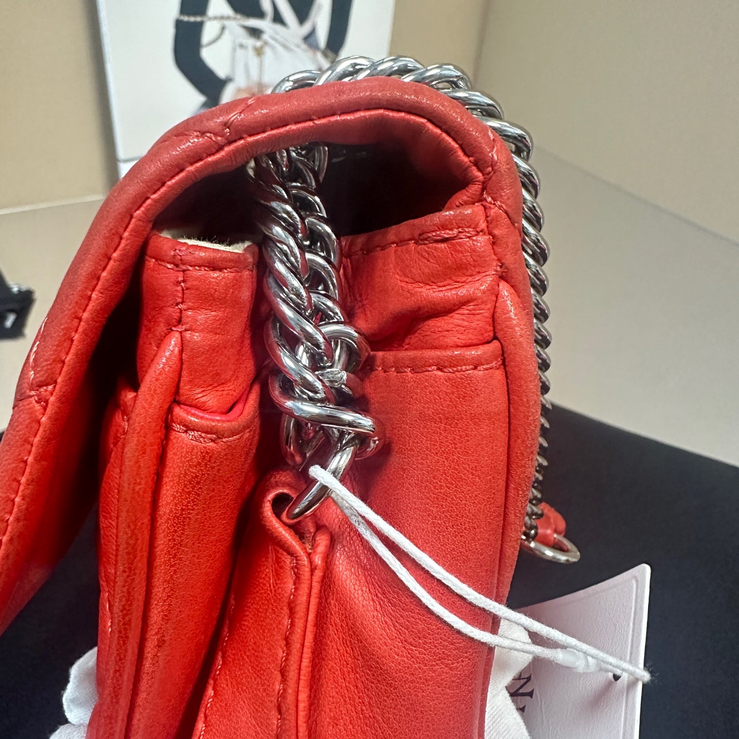 Chanel - Seasonal Large Logo Flap Bag - Lambskin leather - Red - (Medium)