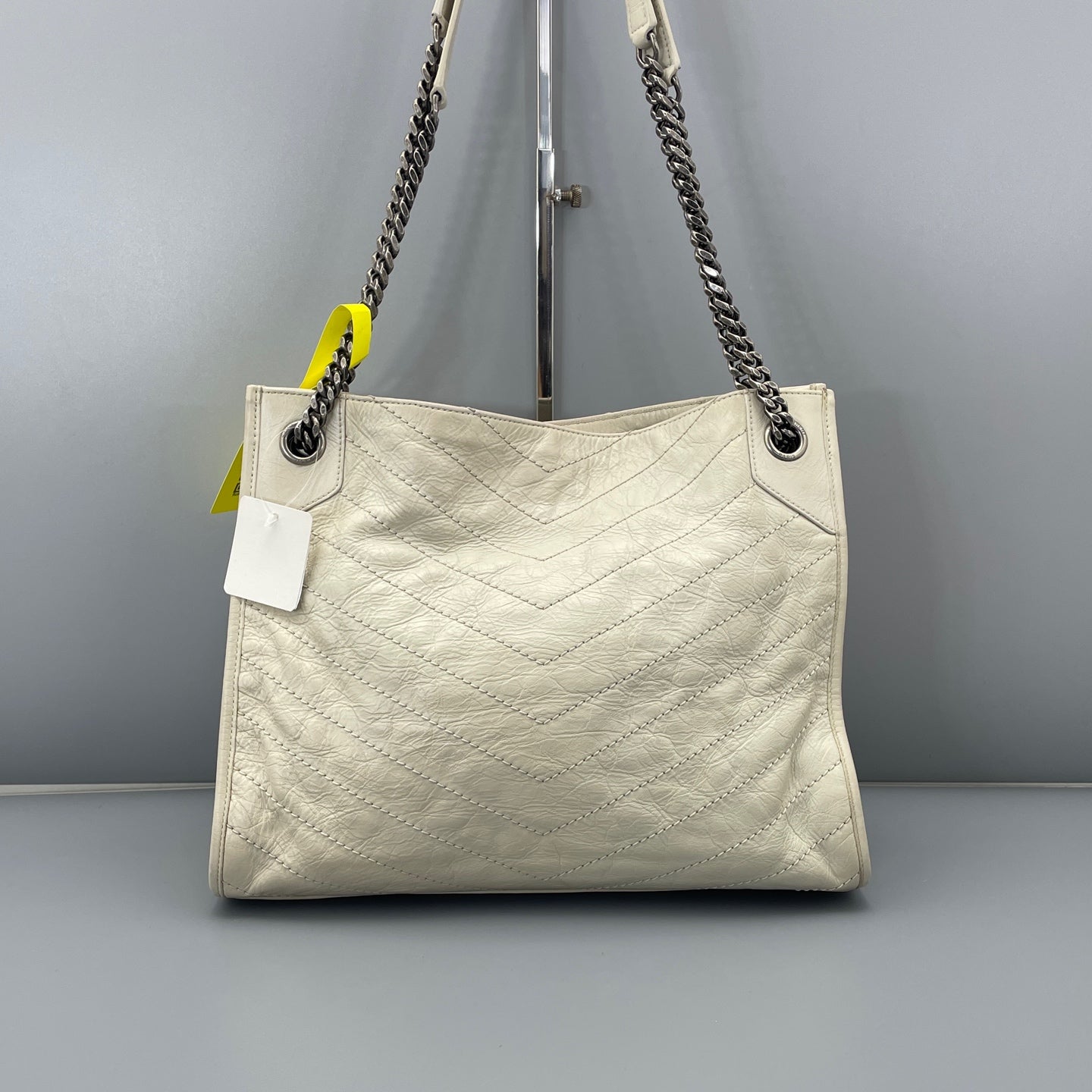 Saint Laurent - Niki Small Tote Bag - Leather - White - (Small)