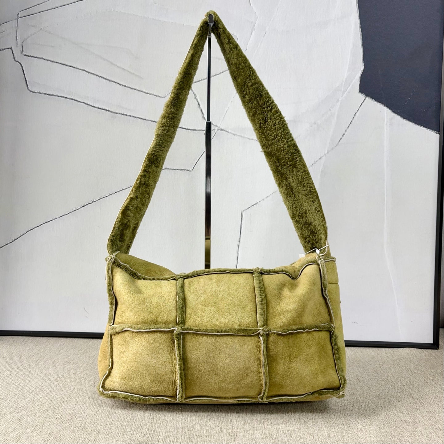 Chanel - Chanel Patchwork Shearling Flap Bag - Lamb shearling and suede leather - Green - (Medium)