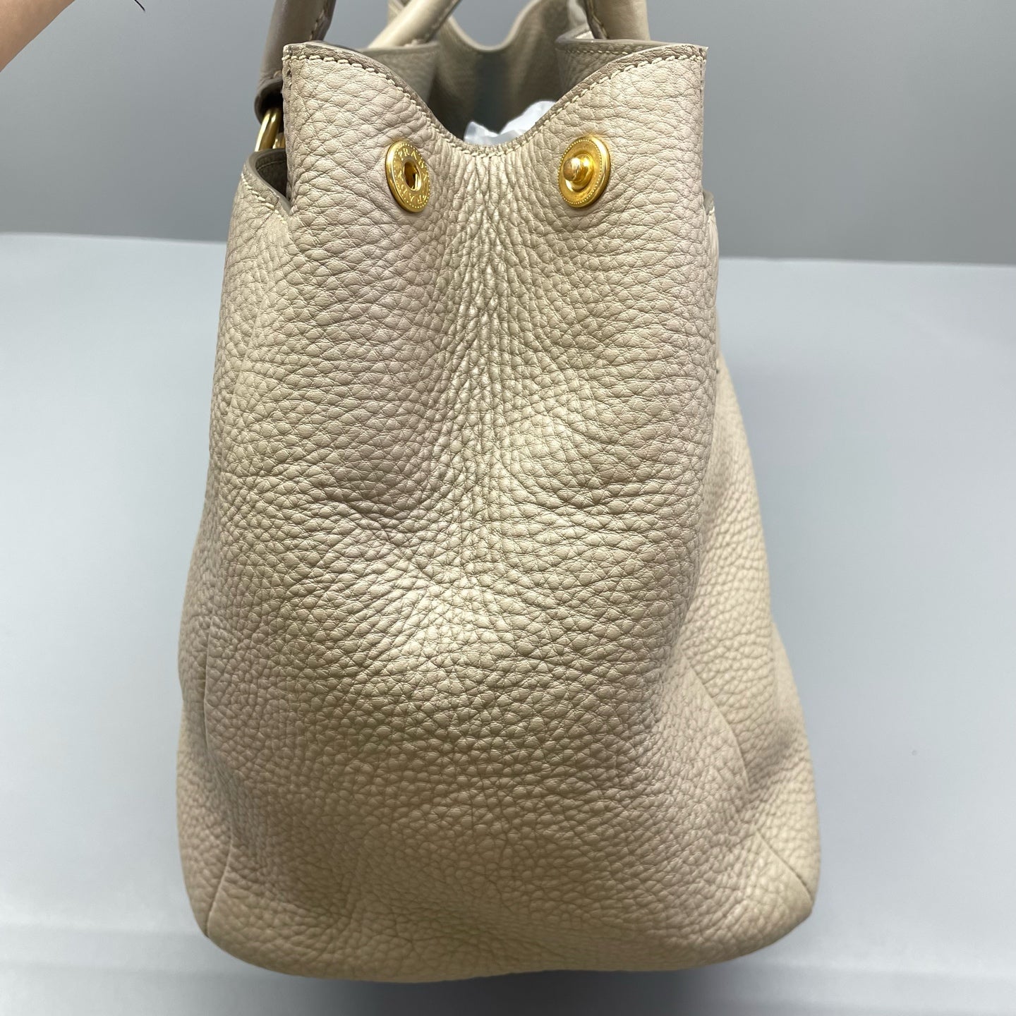Prada - Tote Bag - Grained leather - Grey - (Medium)