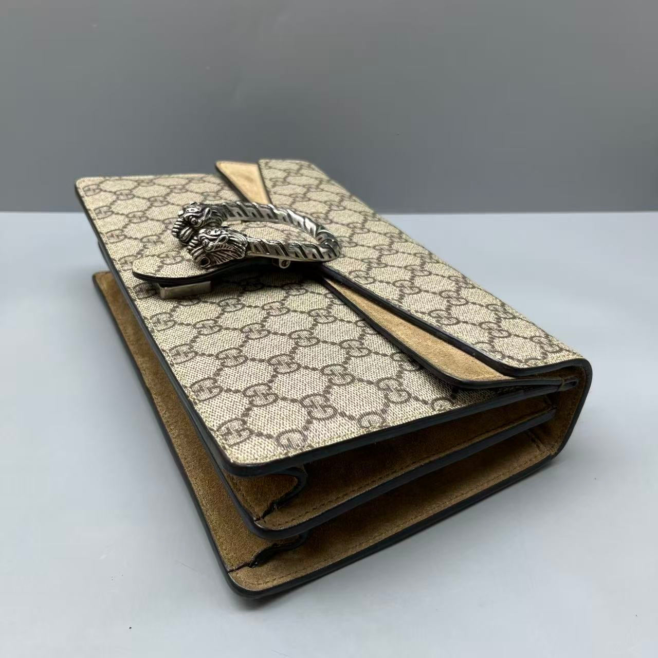 Gucci - Dionysus Shoulder Bag - GG Supreme canvas with suede and leather trim - Beige - (medium)
