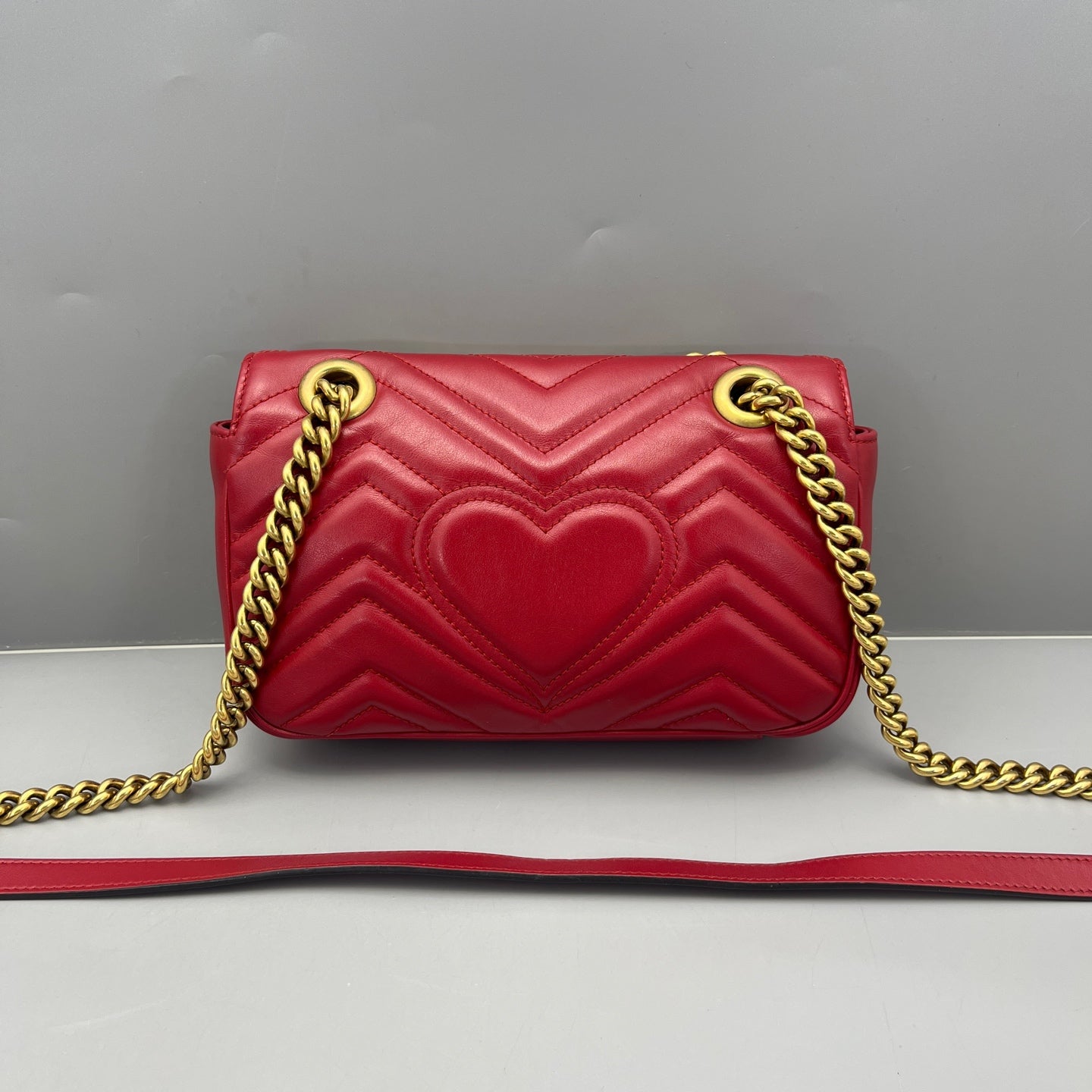 Gucci - GG Marmont Matelassé Mini Bag - Leather - Red - (mini)
