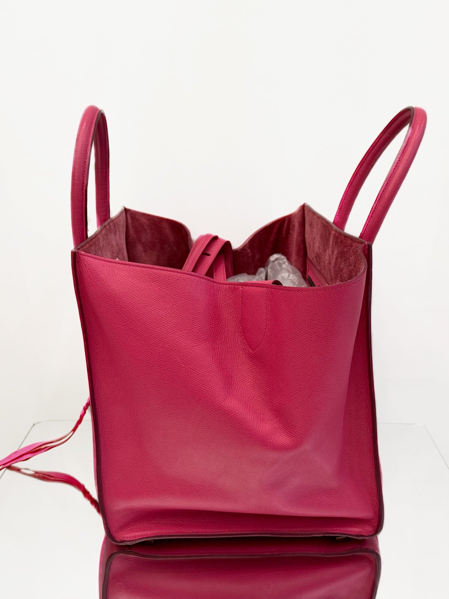Celine - Luggage Tote - Pebbled Calfskin - Fuchsia - (Medium)