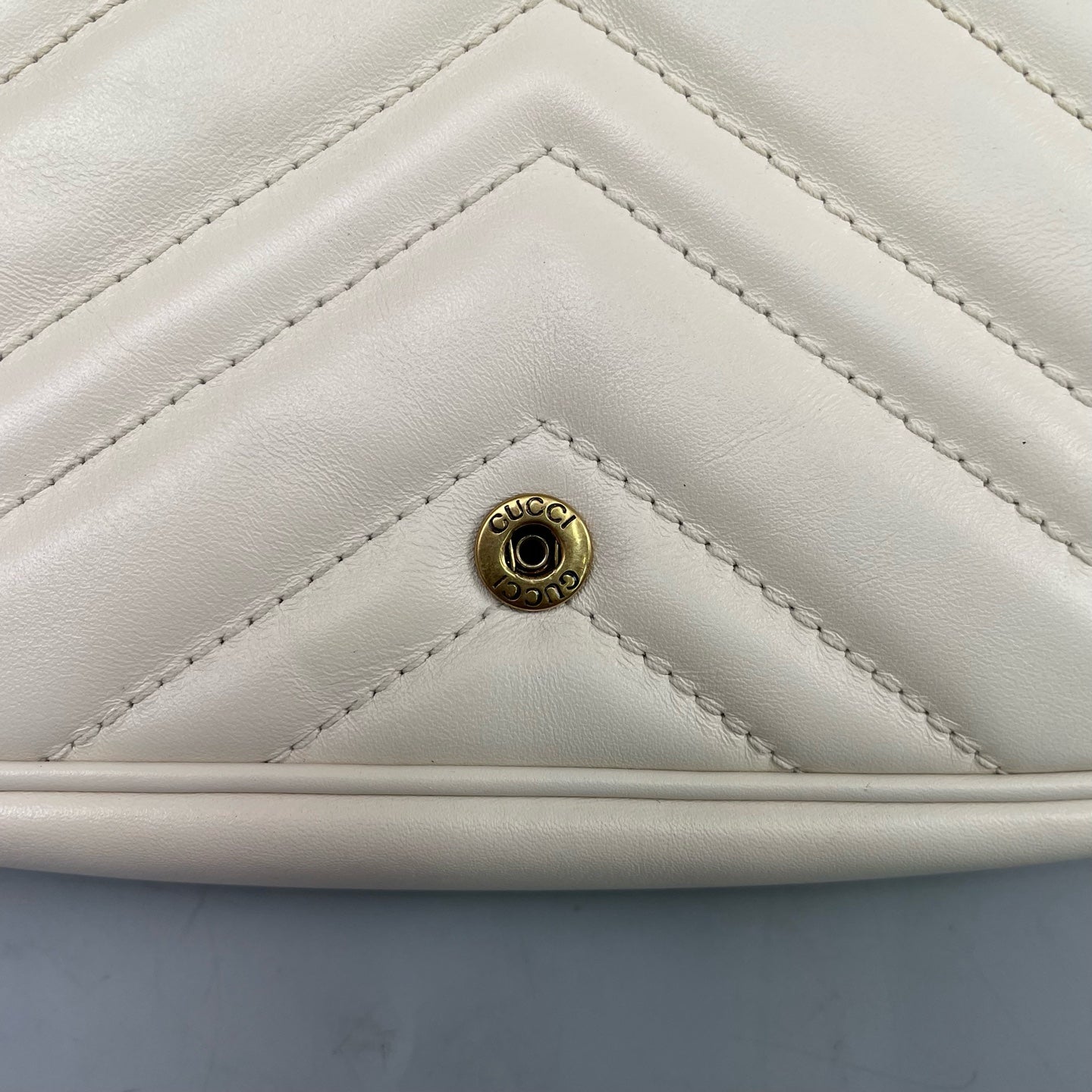Gucci - GG Marmont Mini Chain Bag - Leather - White - (mini)