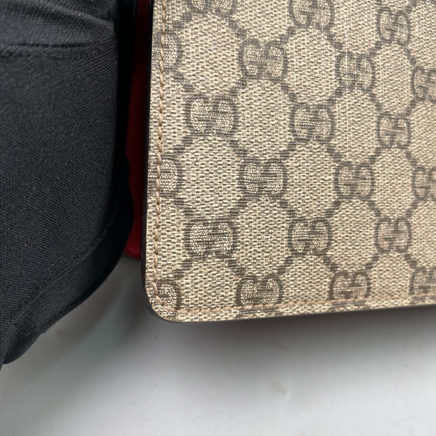 Gucci - Dionysus GG Supreme Canvas Chain Shoulder Bag - Coated canvas with leather and suede trim - Beige and Red - (medium)