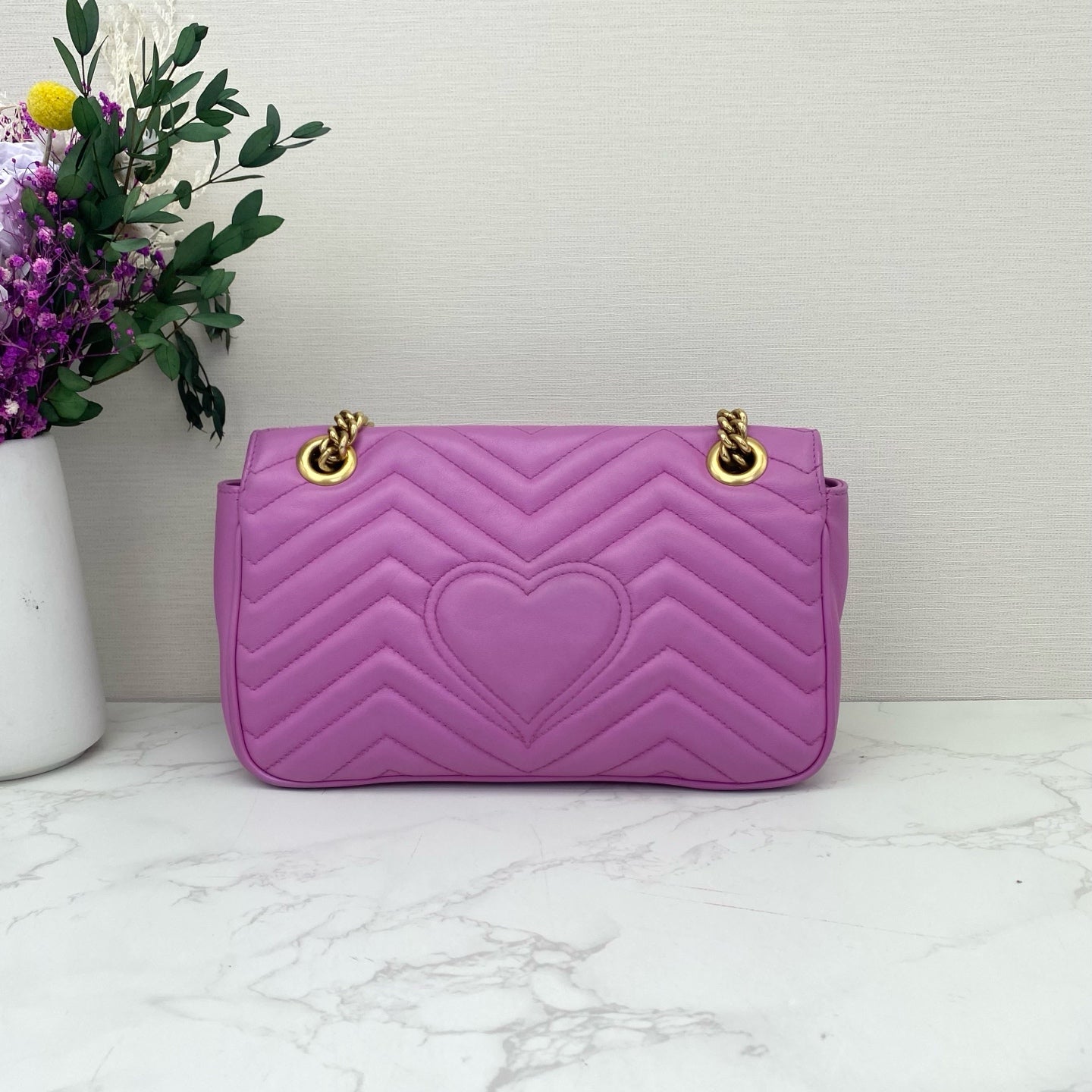 Gucci - GG Marmont Matelassé Shoulder Bag - Leather - Purple - (small)