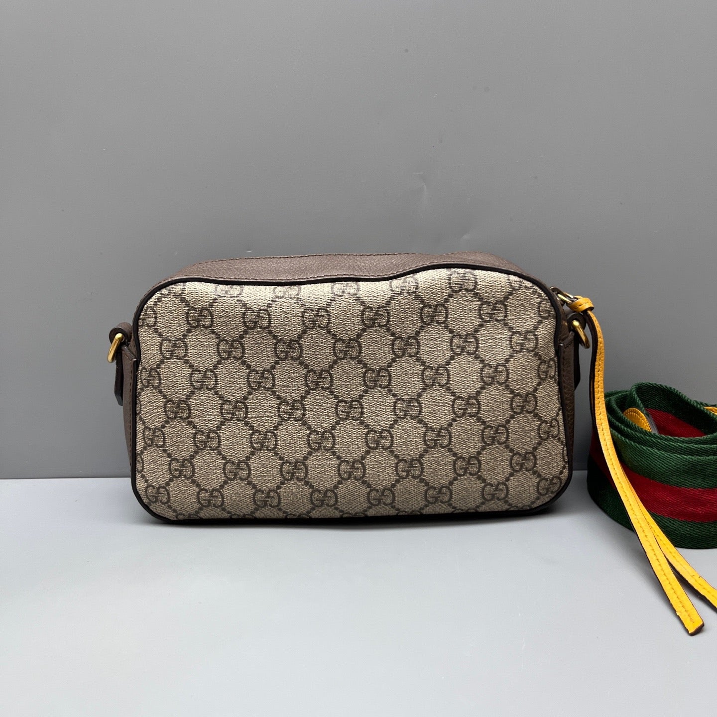 Gucci - Tiger Head Camera Bag - GG Supreme canvas with leather trim - Beige and Brown with Multicolour strap - (small)