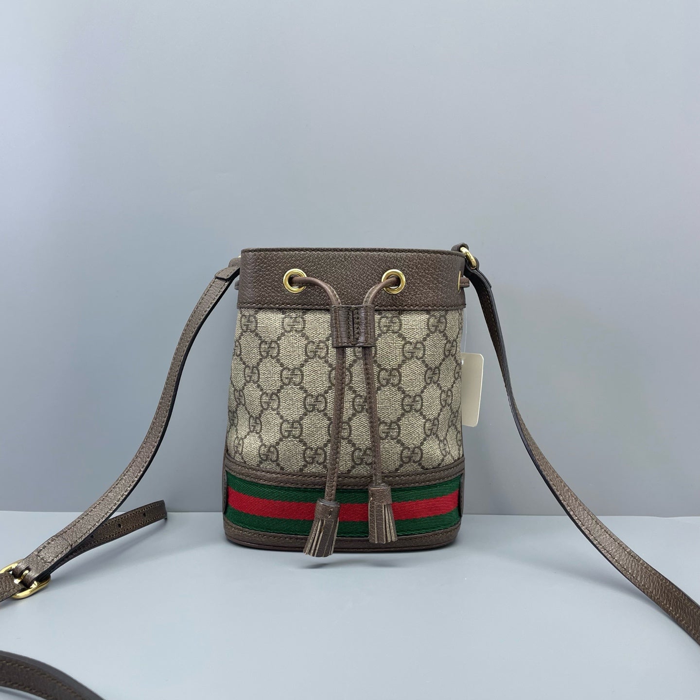 Gucci - Ophidia GG Supreme Mini Bucket Bag - GG Supreme canvas with leather trim - Brown - (mini)