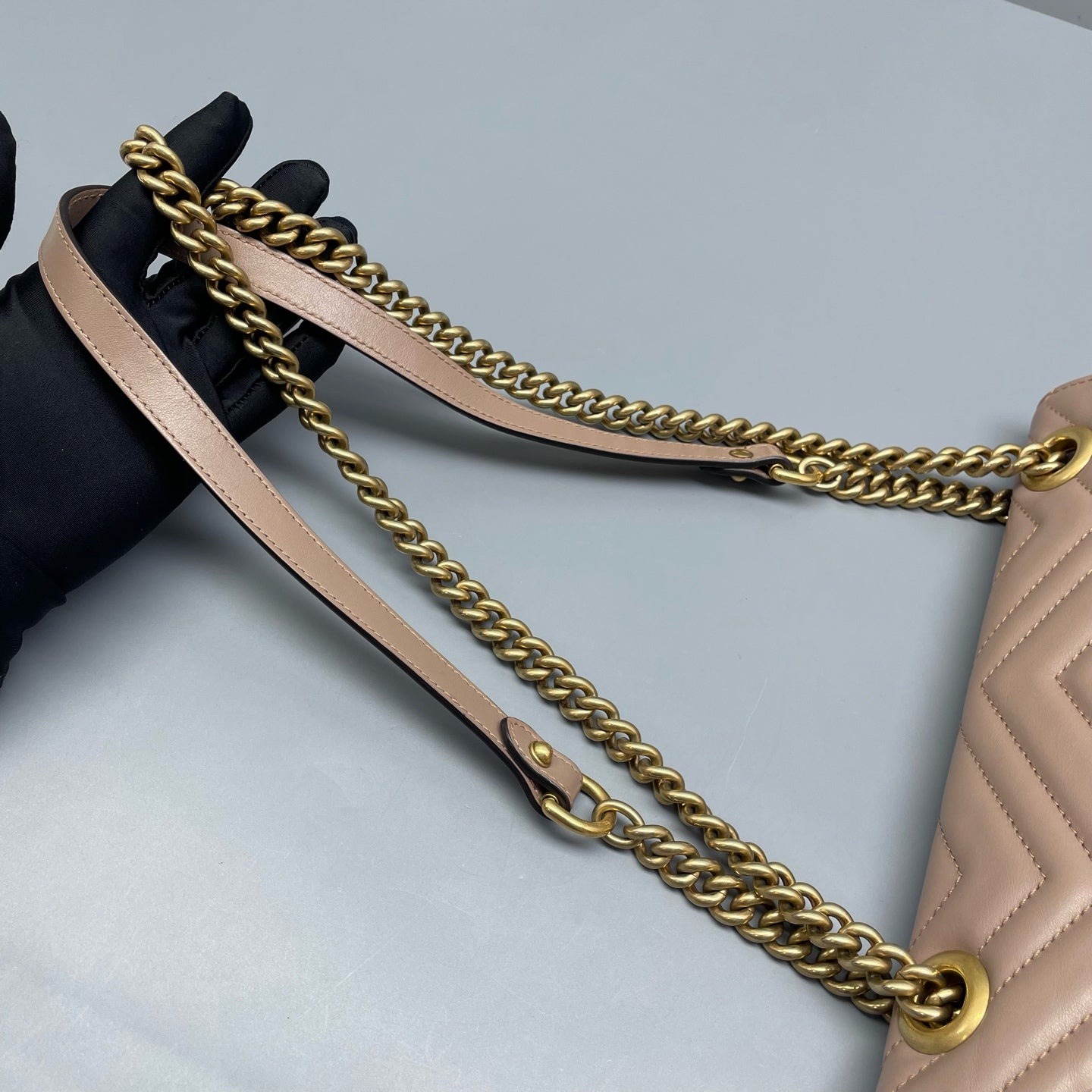 Gucci - GG Marmont Matelassé Small Shoulder Bag - Leather - Beige - (small)