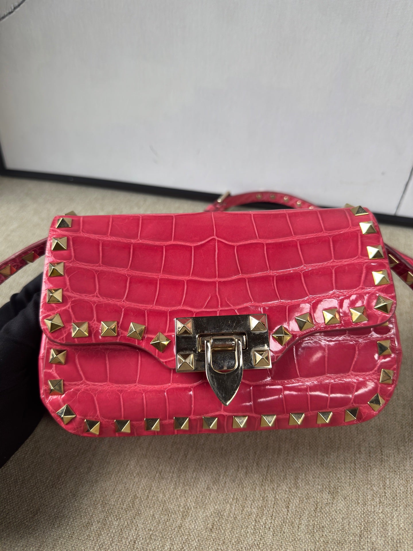 Valentino - Rockstud - Exotic leathers - Crocodile - Pink - (Mini)