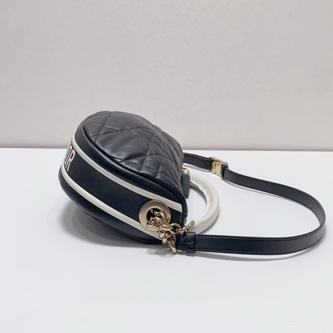 Dior - Dior Vibe Half-Moon Bag - Lambskin leather - Black - (small)