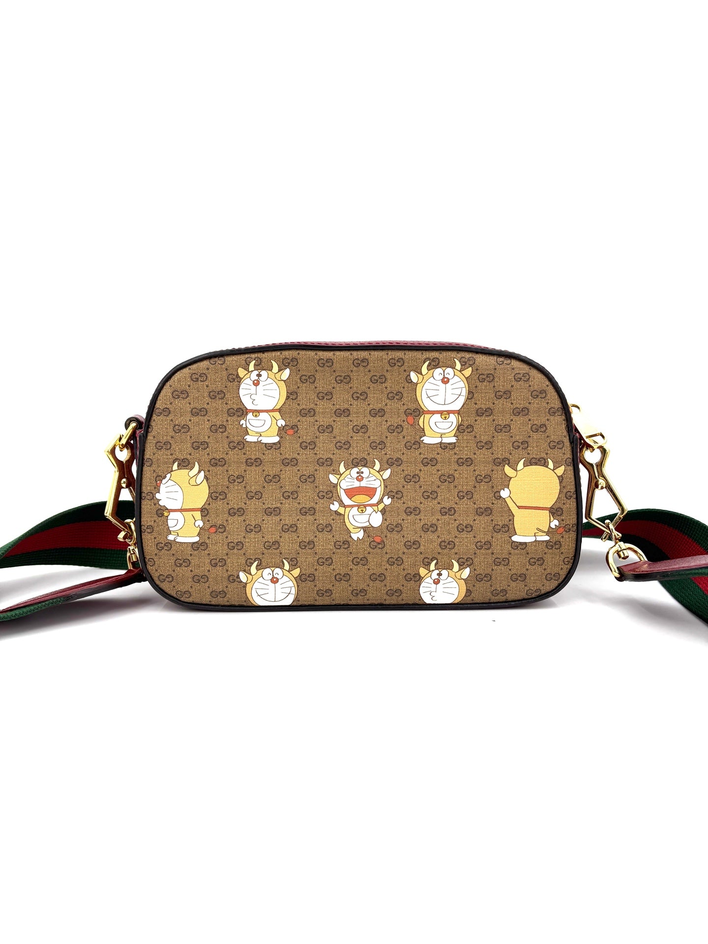Gucci - Doraemon x GG Supreme Camera Bag - Coated canvas with leather trim - Brown - (Small)