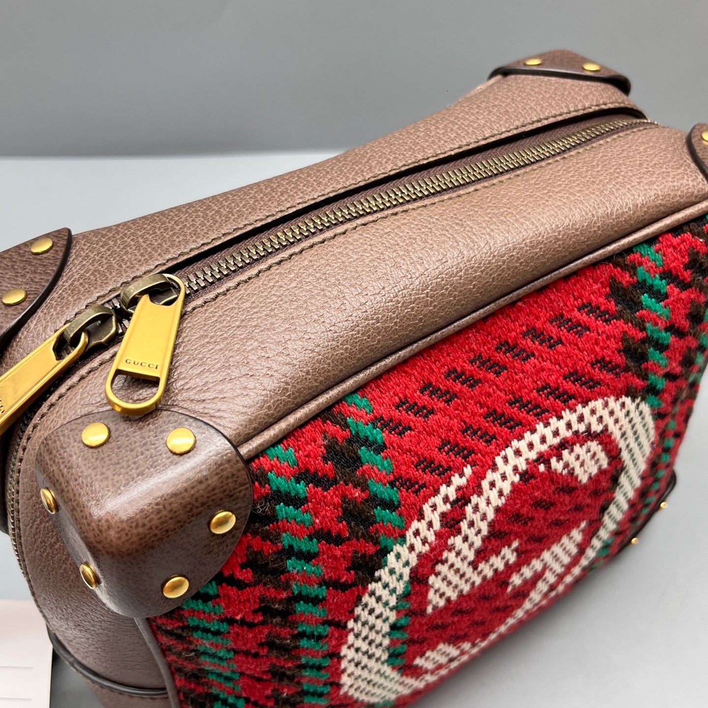 Gucci - GG Knit Box Bag - Knitted textile and Leather - Multicolour - (small)