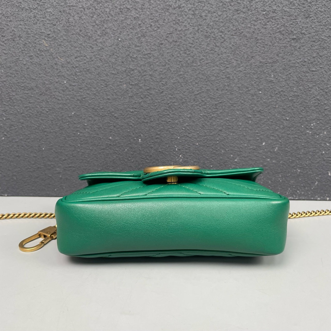Gucci - GG Marmont Mini Chain Bag - Leather - Green - (mini)