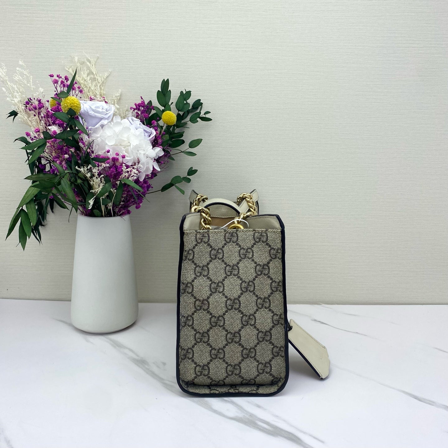 Gucci - Padlock Tote Small - GG Supreme canvas with leather trim - White - (Small)