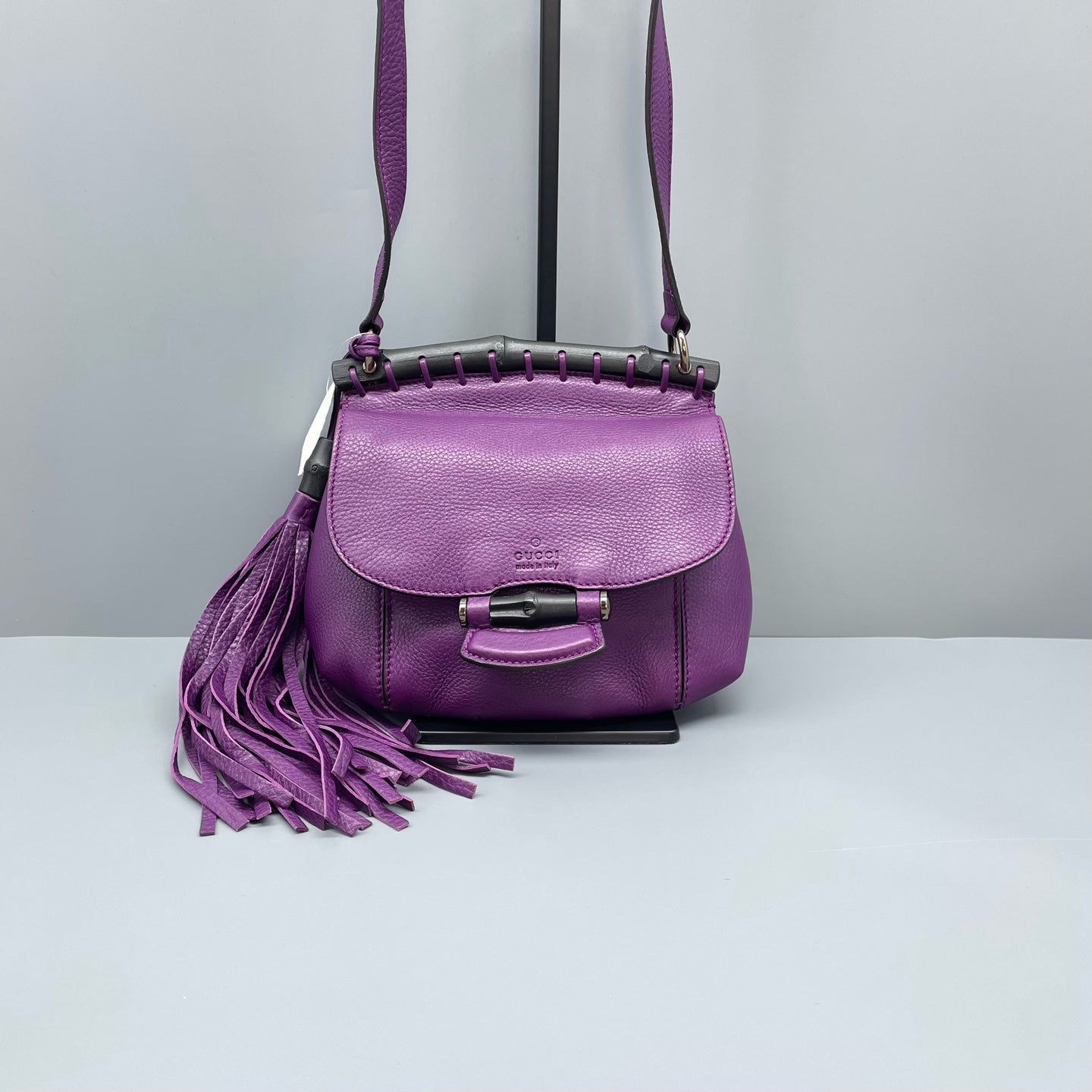 Gucci - Tassel Bamboo Shoulder Bag - Leather - Purple - (small)