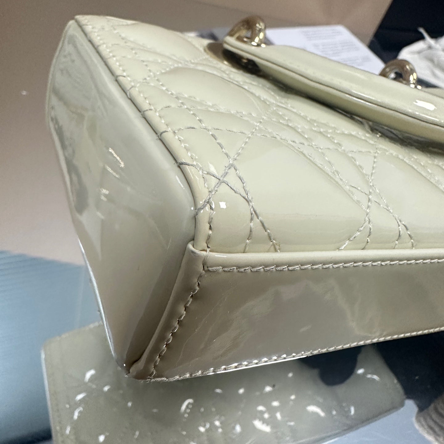 Dior - Lady D-Joy - Patent leather - White - (Small)