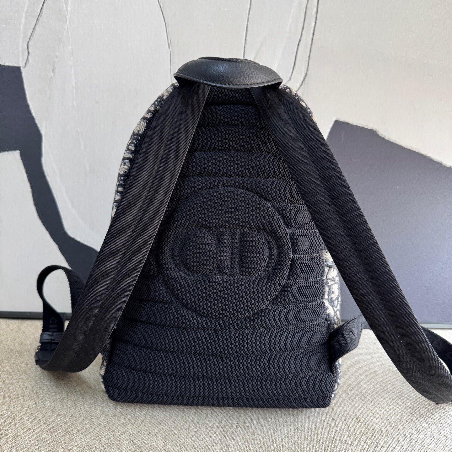 Dior - Rider Oblique Backpack Small - Dior Oblique jacquard canvas with leather trim - Grey, Beige and Black - (small)