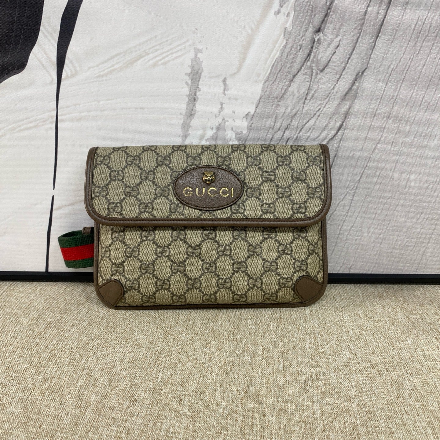 Gucci - GG Supreme Neo Vintage Tiger Head Belt Bag - GG Supreme coated canvas with leather trim - Beige - (Medium)
