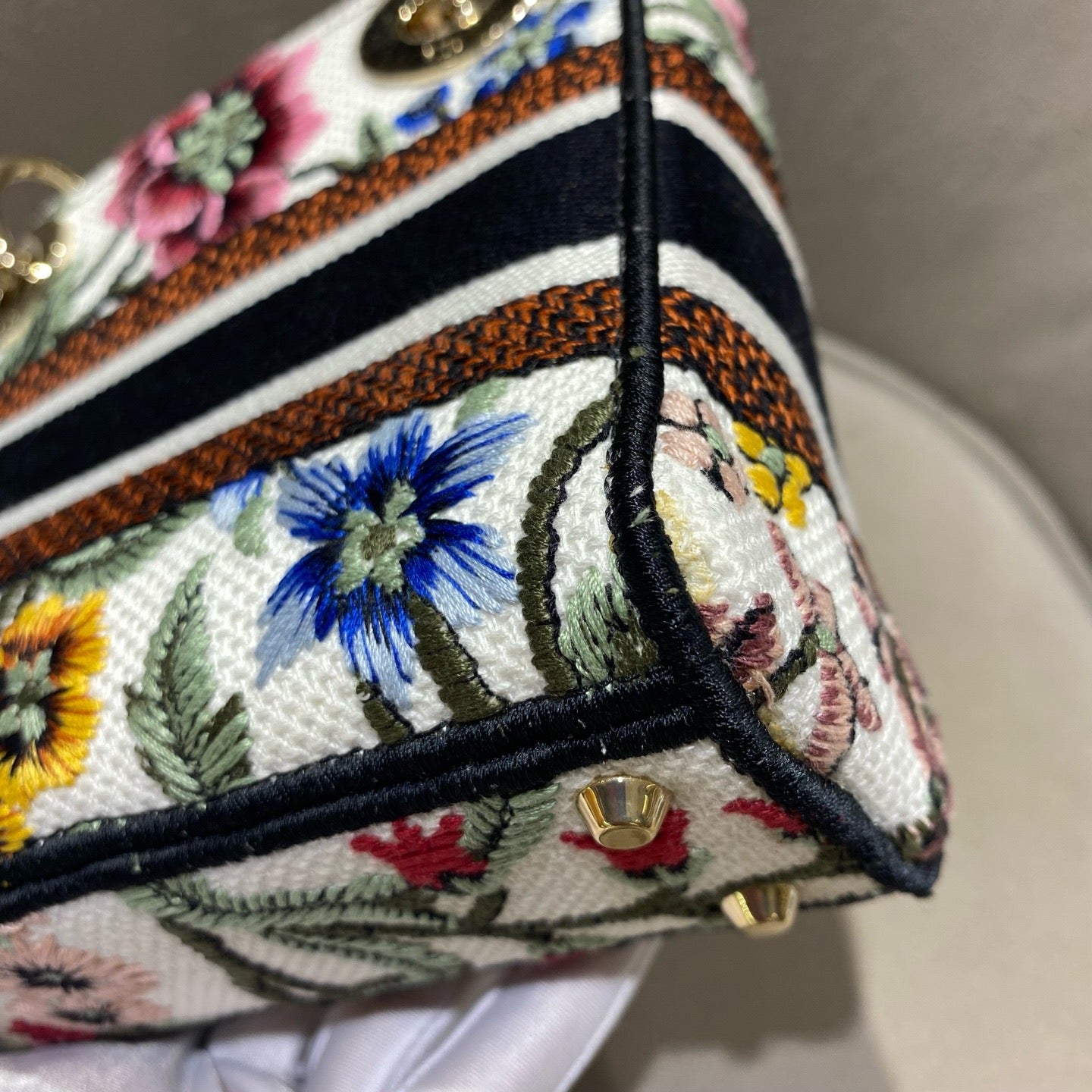Dior - Lady D-Lite - Embroidered canvas - White with Multicolour embroidery - (Mini)