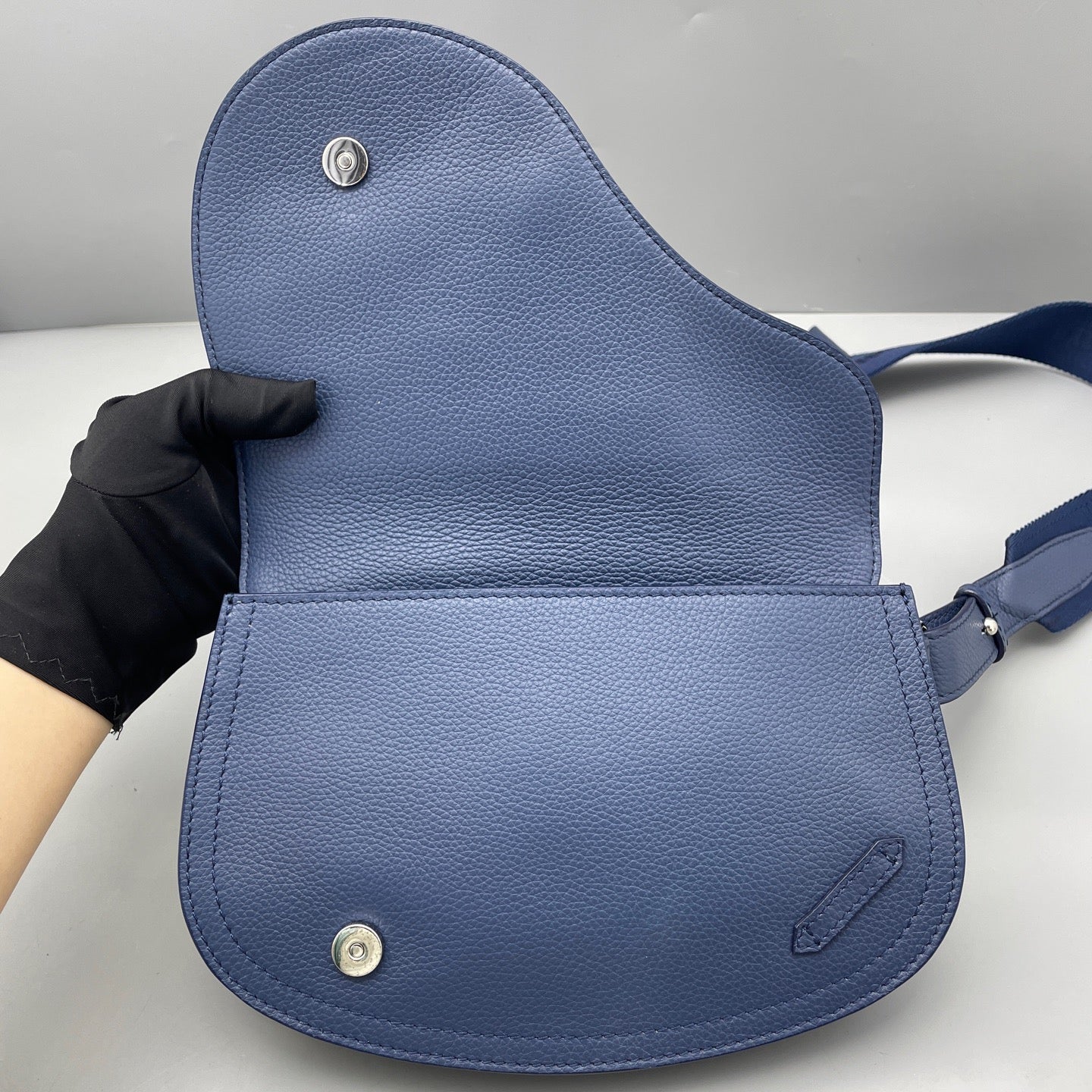 Dior - Saddle Bag - Pebbled leather - Blue - (mini)