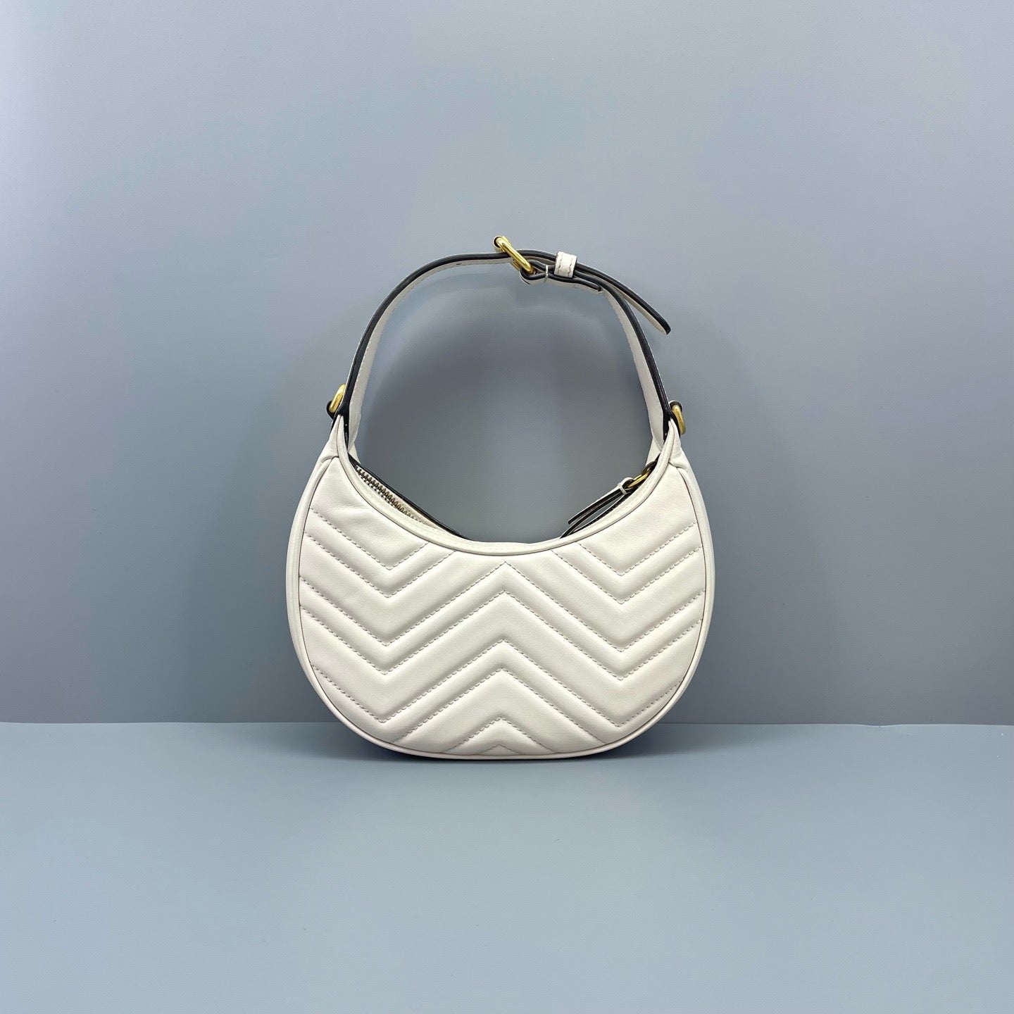 Gucci - Marmont Crescent Shoulder Bag - Leather - Beige - (mini)