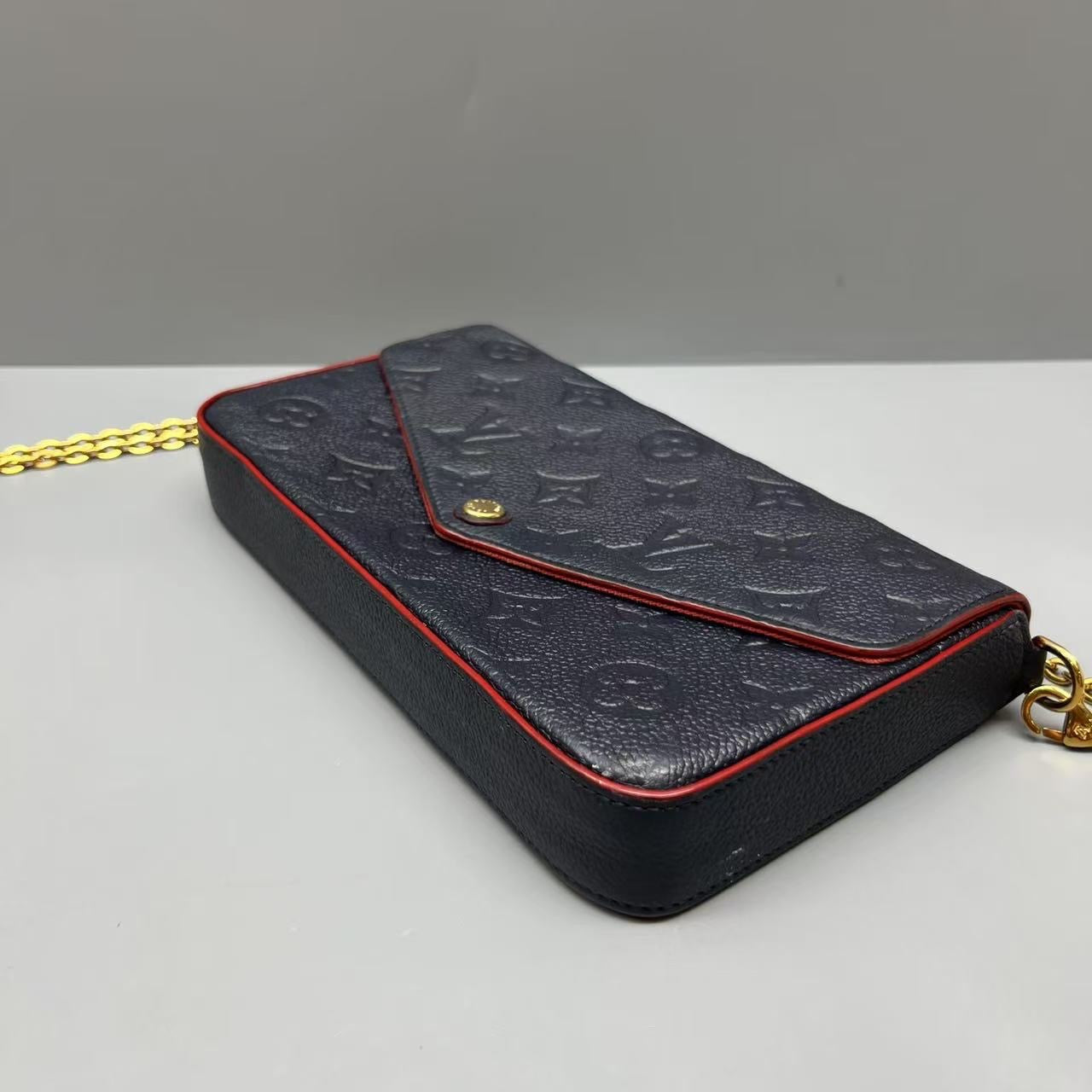 Louis Vuitton - Pochette Félicie - Monogram Empreinte leather - Navy with Red trim - (mini)