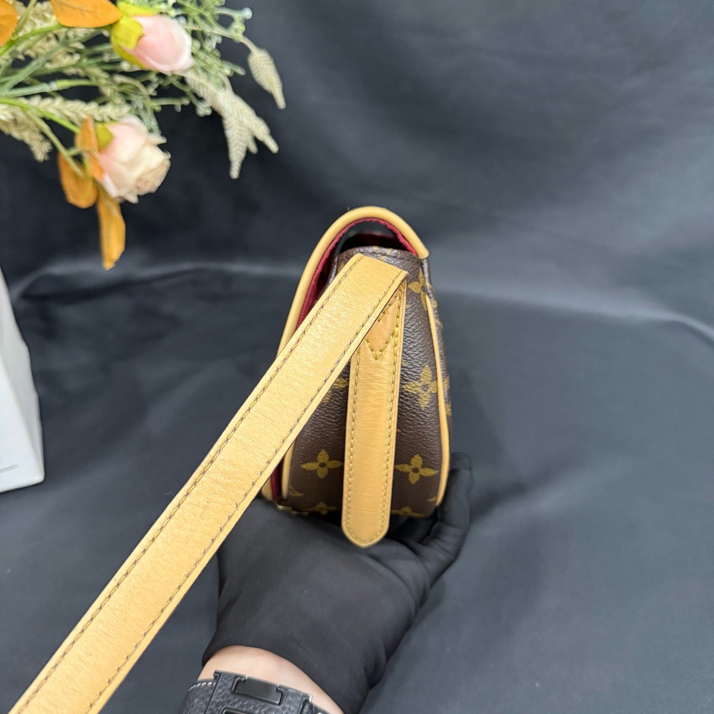 Louis Vuitton - Mini Saddle Bag - Monogram coated canvas with natural cowhide leather trim - Brown - (mini)