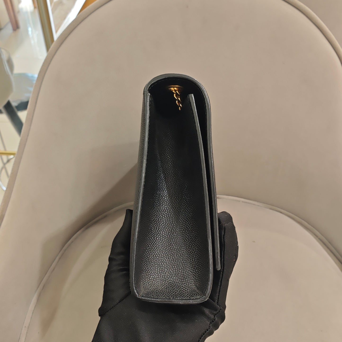 Saint Laurent - Kate - Grained calfskin leather - Black - (small)